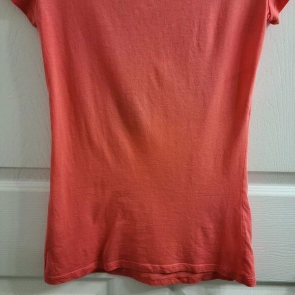 Armani Exchange Coral T-Shirt‎ with Yellow Sequin Scooter - Picture 6 of 7